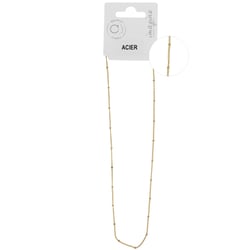 Chaîne bead en acier inoxydable doré 40 cm + 5 cm extension