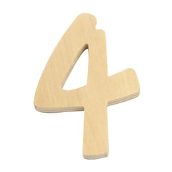 CHIFFRE 4 BOIS ARRONDI 6CM