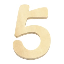 CHIFFRE 5 BOIS ARRONDI 6CM