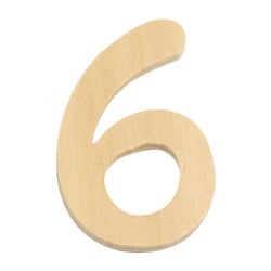 CHIFFRE 6 BOIS ARRONDI 6CM