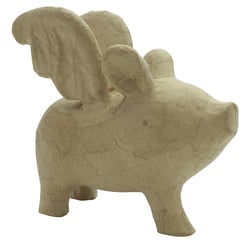 Cochon volant - papier mâché - 15 cm
