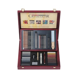 Coffret bois Dessin Cretacolor - 53 pièces