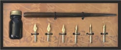 Coffret de calligraphie encre porte plume & plumes