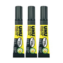 Lot 3 colles fortes UHU - Gel - Transparent - Strong & Safe