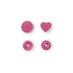 Boutons Pression Color Snaps - Rose Vif Cœur - 12.4 mm