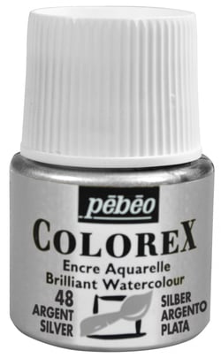 Encre aquarelle Colorex Pébéo - 45 ml - argent