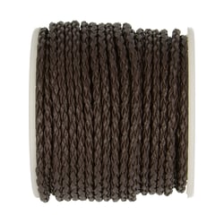 Ruban Cordelière Tressée en skai 3mm - Marron - Vendu au décimètre