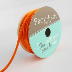 Bobinette Frou-Frou - 10 m x 2 mm - Cordon de satin - Orange flamboyant
