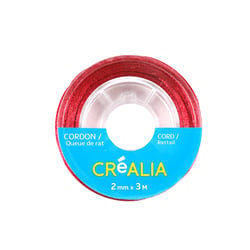 Cordon queue de rat 2 mm x 3 m Créalia - Rouge