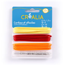 Cordons et attaches - jaune, rouge/orange - Créalia
