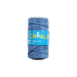 Cordon coton ciré 1 mm x 20 m Créalia - Bleu Clair