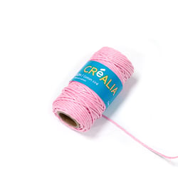 Cordon coton ciré 1 mm x 20 m Créalia - Rose