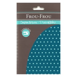 Coupon tissu -  étoiles lagon fonce- 45x55 cm  - Frou Frou
