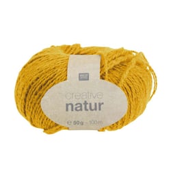 Pelote de fil à tricoter 100% chanvre - Rico Design - Creative natur - Moutarde