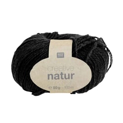 Pelote de fil à tricoter 100% chanvre - Rico Design - Creative natur - Noir