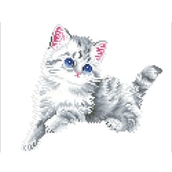 Kit Diamond painting - Diamond Dotz - Chaton dans la neige