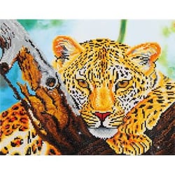Kit Diamond painting - Diamond Dotz - Le regard du léopard
