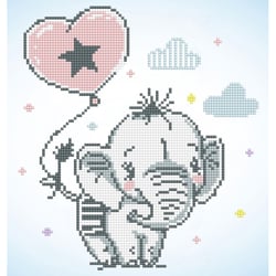Kit broderie diamant - Diamond Dotz - Diamond Dotz - Petit éléphant ballon