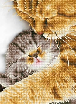 Kit Diamond painting - Diamond Dotz - Tendres chats