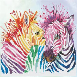Kit Diamond painting - Diamond Dotz - Zèbres arc-en-ciel