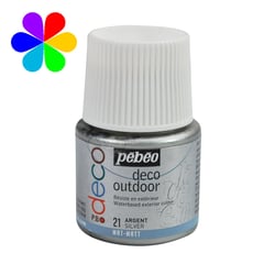 Peinture Pébéo Déco outdoor 45 ml - argent