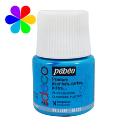 Peinture Déco Pébéo Brillante 45 ml - Turquoise