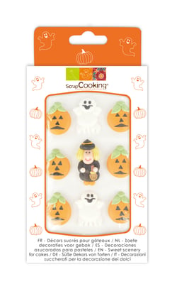 Lot de 9 décorations en sucre ScrapCooking® - Hallowen - 18 g