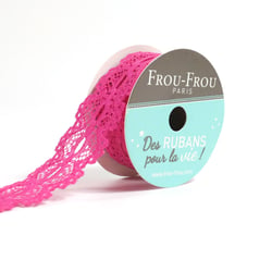 Bobinette Frou-Frou - 4 m x 22 mm - Dentelle - Fushia