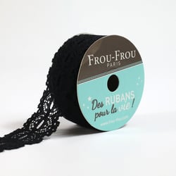 Bobinette Frou-Frou - 4 m x 22 mm - Dentelle - Noir de jais
