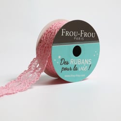 Bobinette Frou-Frou - 4 m x 22 mm - Dentelle - Petale de rose