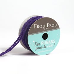 Bobinette Frou-Frou - 4 m x 10 mm - Dentelle - Prune delicate