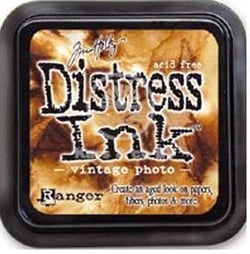 Encre aquarellable Distress ink coussin photo vieilli