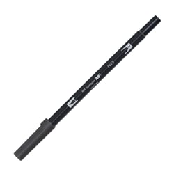 Feutre pinceau ABT à double pointe - Tombow - N25 noir fumée