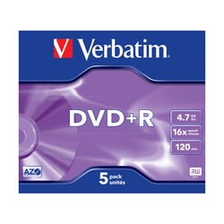 Lot de 5 DVD+R - Verbatim