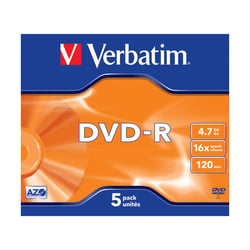 Lot de 5 DVD-R - Verbatim