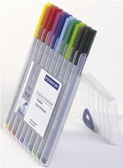 Lot de 10 stylos-feutres - Triplus Fineliner - Pointe fine - Staedtler