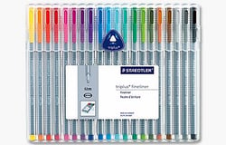 Lot de 20 stylos-feutres - Triplus Fineliner - Pointe fine - Staedtler