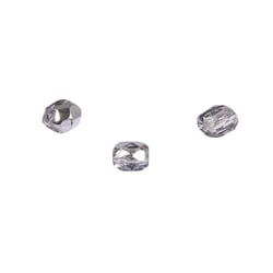 Perles en verre facettées argent 3 mm