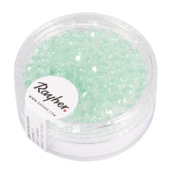 Perles en verre facettées vert menthe 3 mm