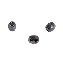 Perles en verre facettées anthracite 4 mm