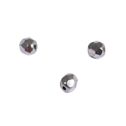 Perles en verre facettées argent brillant 4 mm