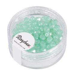 Perles en verre facettées vert menthe 4 mm