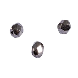 Perles en verre facettées anthracite 6 mm