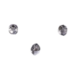 Perles en verre facettées argent 6 mm