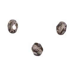 Perles en verre facettées taupe 6 mm
