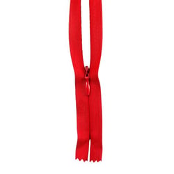 Fermeture à glissière Invisible - 60cm - Rouge