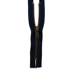 Fermeture à glissière Laiton NS - 15cm - Bleu Marine