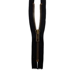 Fermeture à glissière Laiton NS - 18cm - Noire