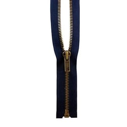 Fermeture à glissière Laiton - 30cm - Bleu Marine