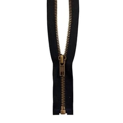 Fermeture à glissière Laiton - 45cm - Noire